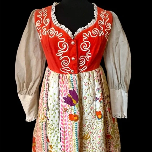 Vintage Wench Dress Renaissance Cosplay Velvet Bodice Quilted Skirt Prairie Maxi - Picture 2 of 11